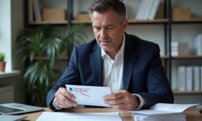 Homme d'âge moyen manipulant une carte grise dans un bureau